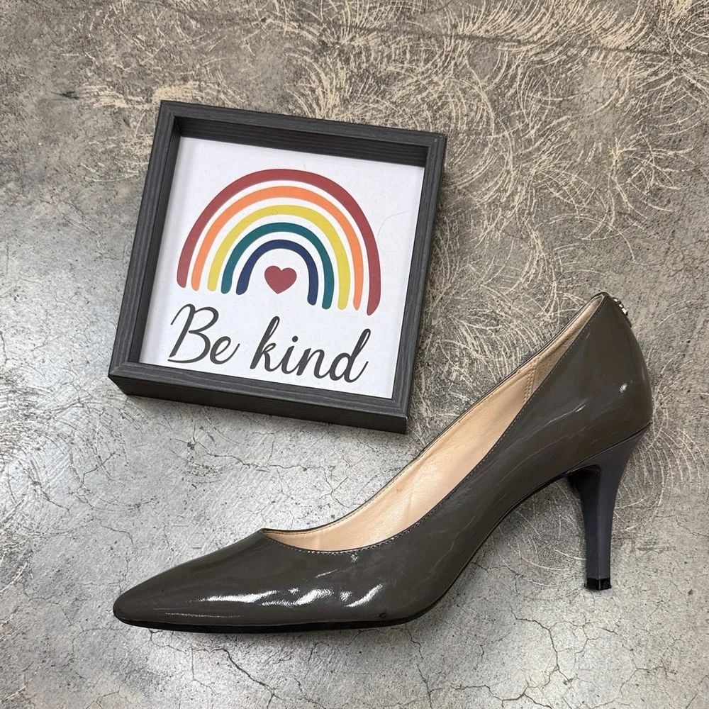 * Cole Haan Dark Gray Patent Leather Heels